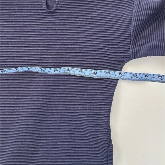 Varley Jenny Ribbed Cut Out Boxy Sweatshirt Oversized Top Sz Small Navy Blue - Picture 7 of 11